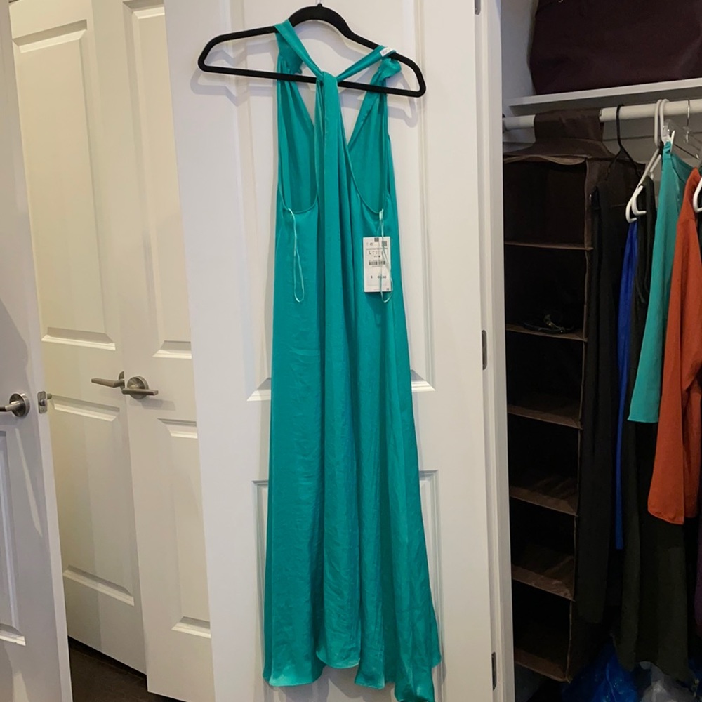 Zara turquoise halter dress